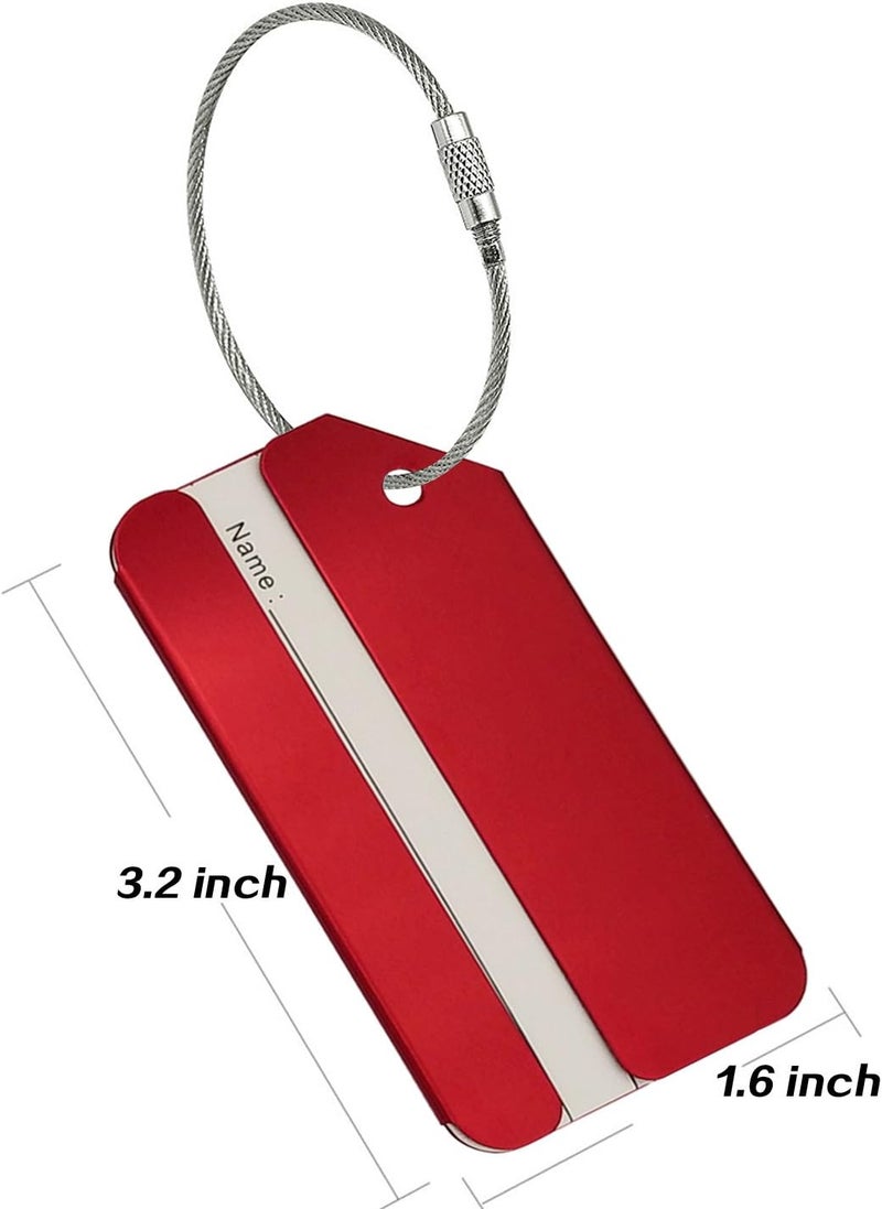 Ovener Aluminum Luggage Tags, Luggage Tag Holders for Travel Luggage Baggage Identifier by (5Pack Red) - Image 5